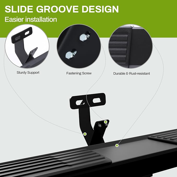 AUTOSAVER88 6 Inches Running Boards Compatible with Dodge Ram 2009-2018 1500 (Including 2019-2024 1500 Classic), 2010-2026 Ram 2500/3500 Crew Cab, Black Side Steps Stainless Steel Nerf Bars