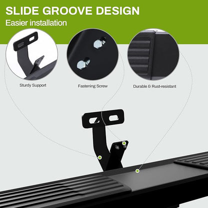 AUTOSAVER88 6 Inches Running Boards Compatible with Dodge Ram 2009-2018 1500 (Including 2019-2024 1500 Classic), 2010-2026 Ram 2500/3500 Crew Cab, Black Side Steps Stainless Steel Nerf Bars