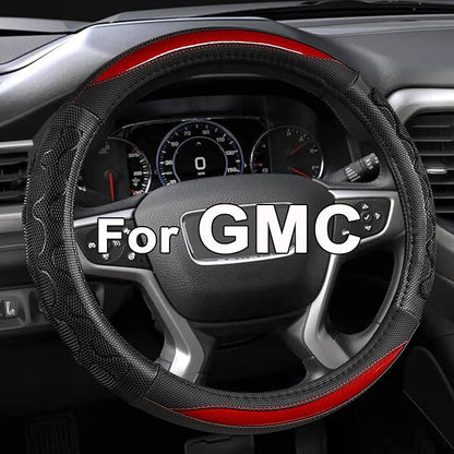 GIANT PANDA Steering Wheel Cover for GMC Sierra Acadia Terrain Yukon(3D Honeycomb-Red-Standard Size)