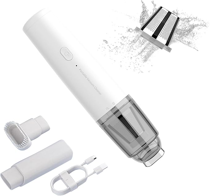 Handheld Vacuum Cordless Car Vacuum with Strong Suction,Handheld vacuum for Quick Cleaning,Small Lightweight Handheld vacuuming, Dust buster cordless rechargeable for Car,Pet Hair,Home and Office