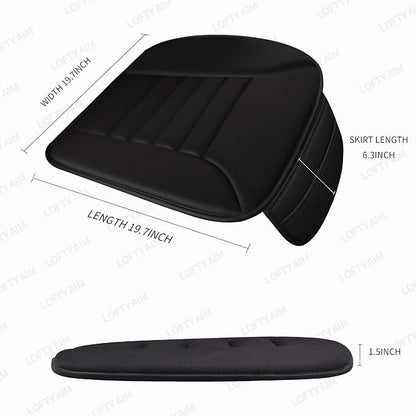 Lofty Aim Premium Car Seat Cushion, Driver Cushion with Comfort Memory Foam & Non-Slip Rubber Bottom, Car Seat Pad Works with 95% of Vehicles and Office Chair or Home (Black)