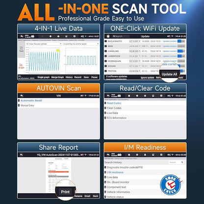 2026 FOXWELL NT716 Code Reader, 4-System OBD2 Scanner Diagnostic Tool for ABS, SRS, Transmission & Engine, 9 Reset, ABS Bleeding, AutoVIN, Live Data, Active Test, Lifetime Free Updates, Orange