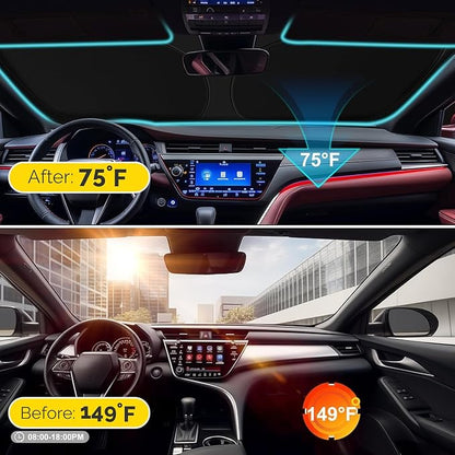 Car Windshield Sun Shade Compatible with 2014-2024 2025 2026 Jeep Grand Cherokee Accessories Foldable Front Window Sunshade Custom Windshield Sun Visor