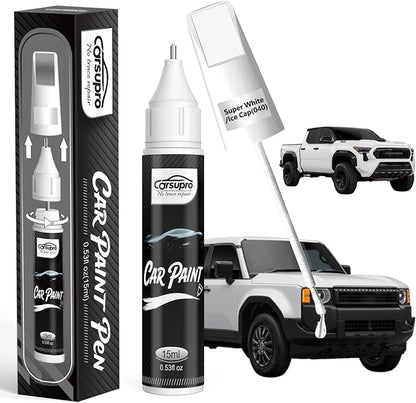 Super White/Ice Cap(040) for Toyota Touch Up Paint Pen, 2 in 1 Car Scratch Remover with Pen Tip and Brush, Precise Color Match for Car Paint Scratch Repair, Quickly and Easily Fix Chips and Nicks