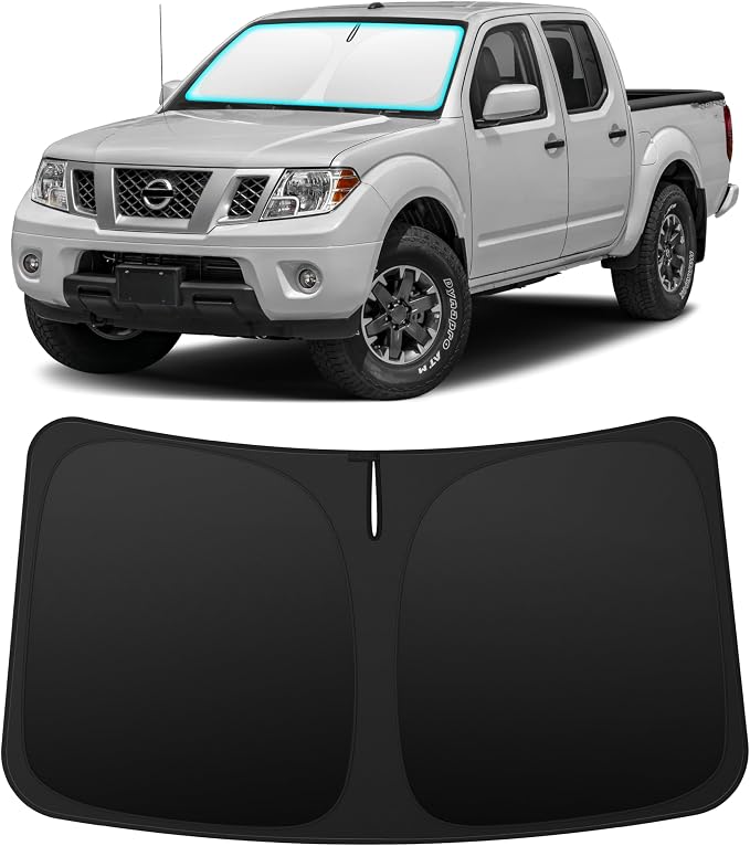 INSAUTO Custom Fit Windshield Sun Shade Accessories for Nissan Frontier 2005-2021, Foldable Front Window Sunshade, UV & Heat Reflector, Keeps Interior Cool, Includes Storage Bag