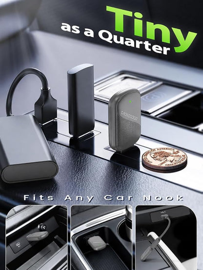 Mini Wireless CarPlay Adapter for Apple iPhone - Wired to Wireless Converter, 5GHz WiFi Zero-Lag Dongle, Stable Auto-Connect, Gold-Plated USB-A/C for All Wired CarPlay Cars 2016+, Plug & Play