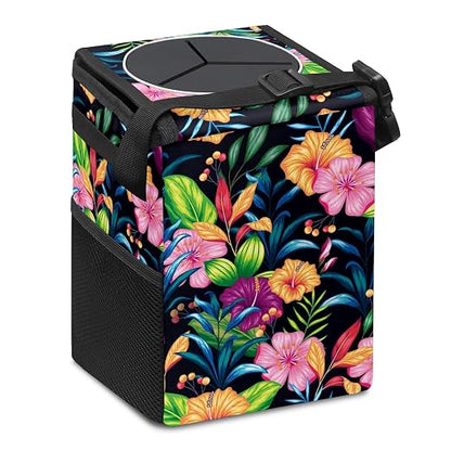 Car Trash Can – Multi-Purpose, Lightweight and Portable with Durable Water-Resistant Coating, No Installation Required, Practical and Ample Capacity, Variety of Colors.Rose Flower