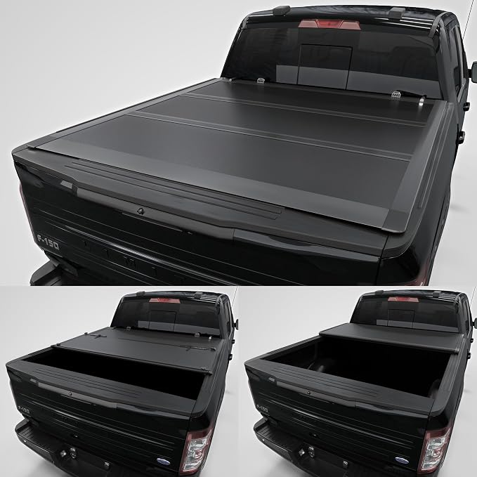 Low Profile Tri-Fold Truck Bed Tonneau Cover Fits 2015-2026 Ford F-150 | 6.5' (78") Bed | CFLPTX017