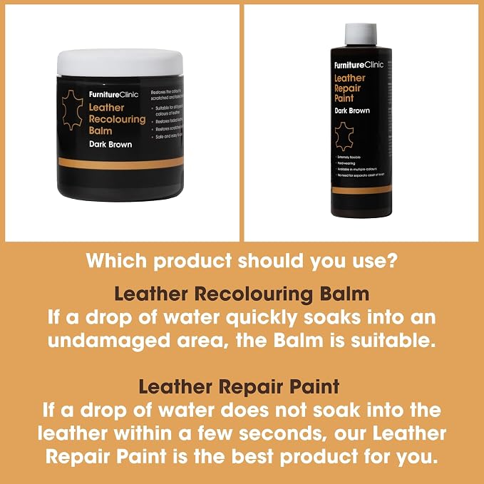 Furniture Clinic Leather Easy Restoration Kit | with Leather Recoloring Balm, Cleaner, Sponge, and Cloth | Leather Repair Kit for Scratched and Faded Furniture (Tan)