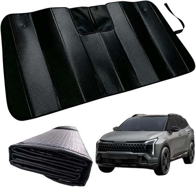 GWUSKDT Car Windshield Sunshade for Kia sportage 2022-2026, Thicken 5-Layer Bubble Aluminum Foil UV Heat Reflector Foldable Sun Visor,Front Windshield Sun Shade- Keeps Your Vehicle Cool