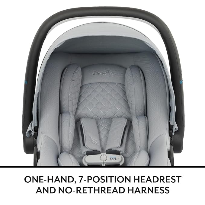 Evenflo LiteMax NXT Rear-Facing Lightweight Preemie and Infant Car Seat 3-30lbs with SensorySoothe. Easy Install with Base (Quartz)