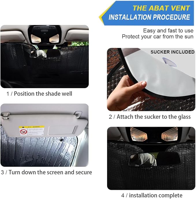 Windshield Sun Shade Highland Cattle Cow Mountain Front Window Block UV Shades Visor Reflective Retractable for Car SUV Trucks