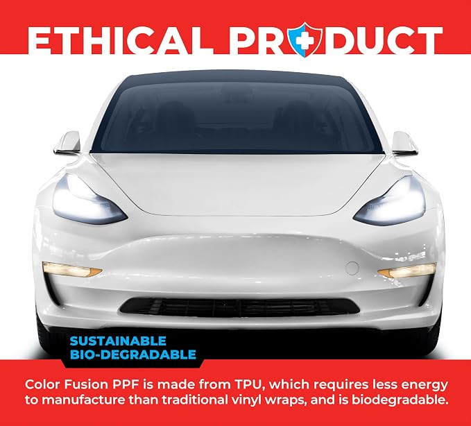 ColorFusion PPF by VViViD, Gloss Polar White Dry Apply PPF Vinyl Car Wrap Roll 20ft x 5ft
