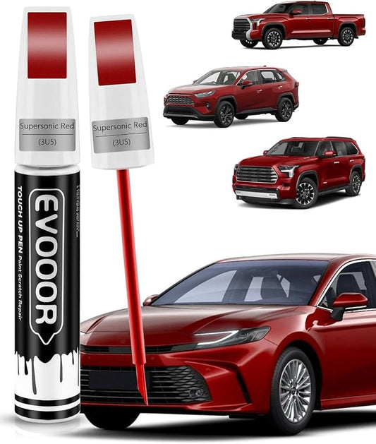 Touch Up Paint Compatible with Toyota Exact Match 2 in 1 Touch up Paint for Chips and Nicks Repair (Supersonic Red(3U5))