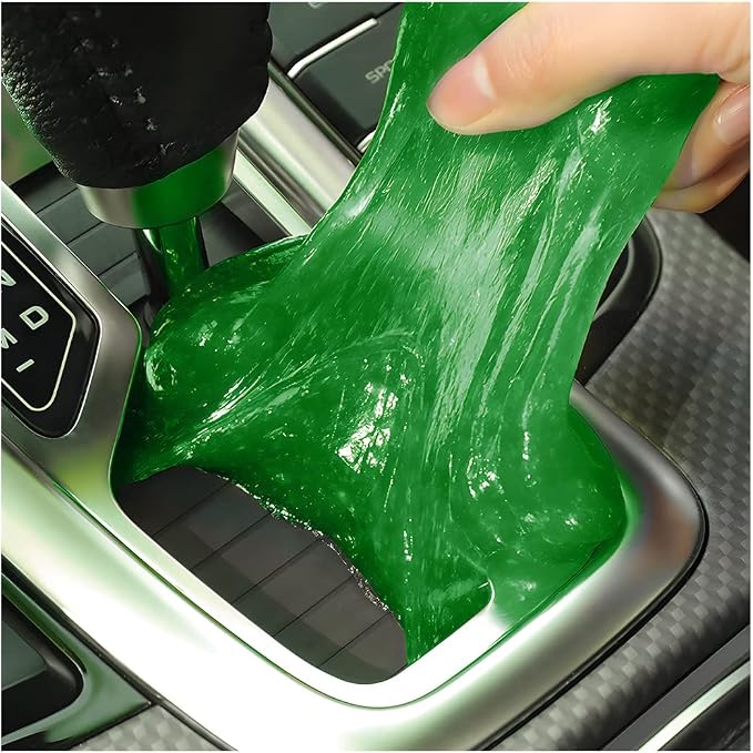Cleaning Gel for Car, Auto Detailing Slime Mud, Putty Cleaner Dust Removal, Vehicle Interior Soft Glue Cleaning Tools Kit, Car Accessories for Cleaning Air Vents, Keyboard, PC, Laptops (Green)