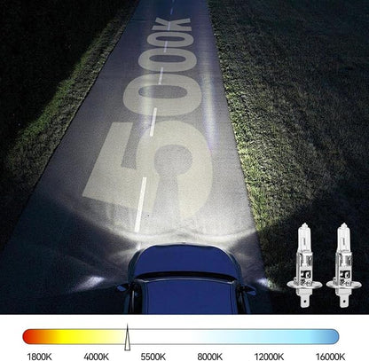H1 Halogen Headlight Bulb, 12V 55W H1 Halogen Headlamp 5000K Auto Car Low High Beam Light Bulbs for Fog light Replacement,Not fit 24V Vehicles,Pack of 2