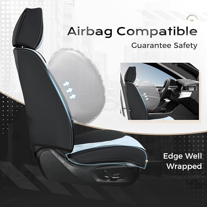 Coverado Car Seat Covers, Front Covers for Cars, Car Seat Cover Front Seats, Car Seat Protector Waterproof, Leather Car Seat Cushion, Universal Interior Covers Seat Protectors for Most Cars Purple