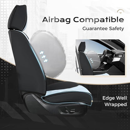 Coverado Car Seat Covers, Front Covers for Cars, Car Seat Cover Front Seats, Car Seat Protector Waterproof, Leather Car Seat Cushion, Universal Interior Covers Seat Protectors for Most Cars Purple