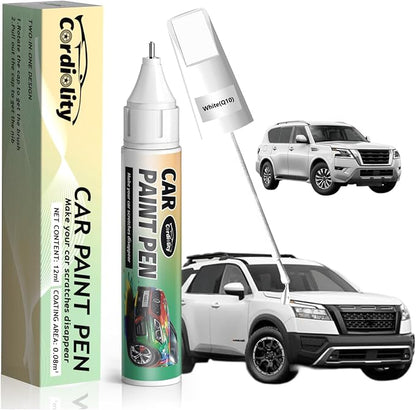 Q10 White Touch Up Paint for Nissan, Color Accurate Car Paint Scratch Repair Pen, Quick & Easy Fix Automotive Chips and Nicks