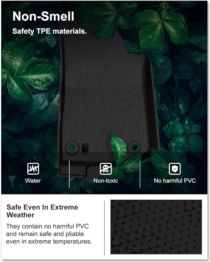 KIWI MASTER Floor Mats for 2020-2026 Jeep Gladiator JT, OEM Replacement 82215626AB, Custom Fit All Weather Car Mats, Heavy Duty TPE Floor Liners, Front & Rear 2 Row, Black
