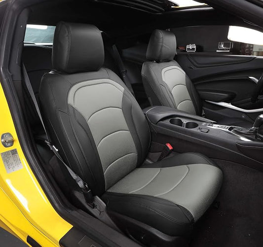 Seat Covers Custom Fit for Chevrolet Camaro 2016-2024 6th Gen Camaro LT LS RS SS ZL Coupe Model Faux Leather Vehicle Protect Cushion…