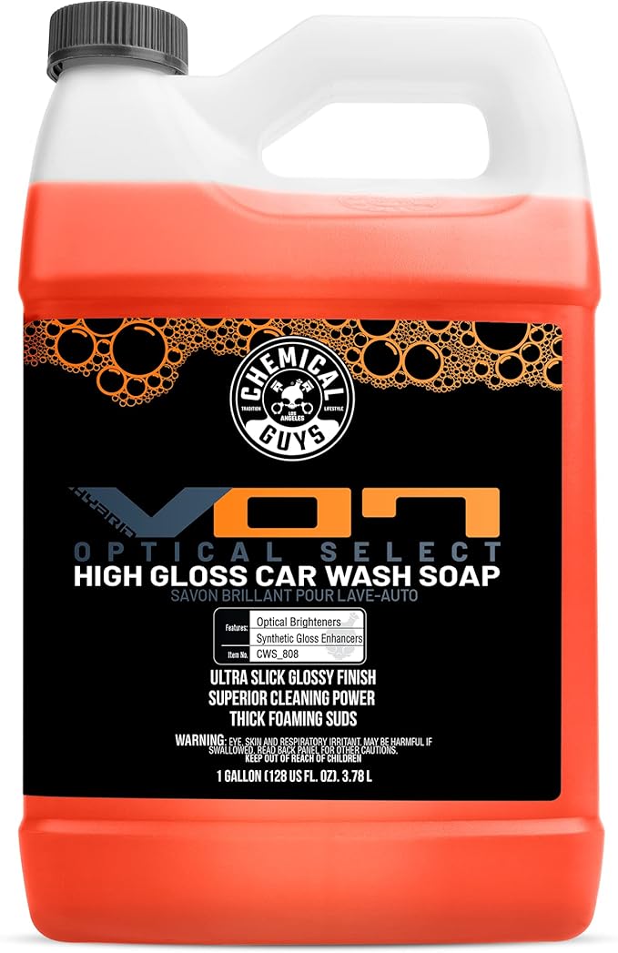 Chemical Guys CWS_808 Hybrid Foaming High Gloss Car Wash Soap (Works with Foam Cannons, Foam Guns or Bucket Washes) Safe for Cars, Trucks, Motorcycles, RVs & More, 128 fl oz (1 Gallon), Orange Scent