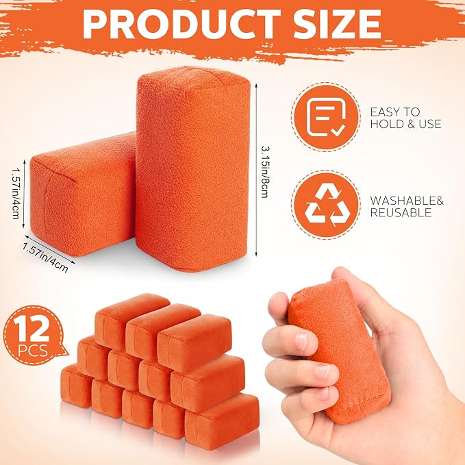 Riakrum 12 Pack Microfiber Applicator Pads Suede Car Detailing Sponge Ceramic Coating Applicator Pads Coating Sponge for Cars Graphene Metal Plastic Trim Ceramic Spray Applying Wax (Orange)