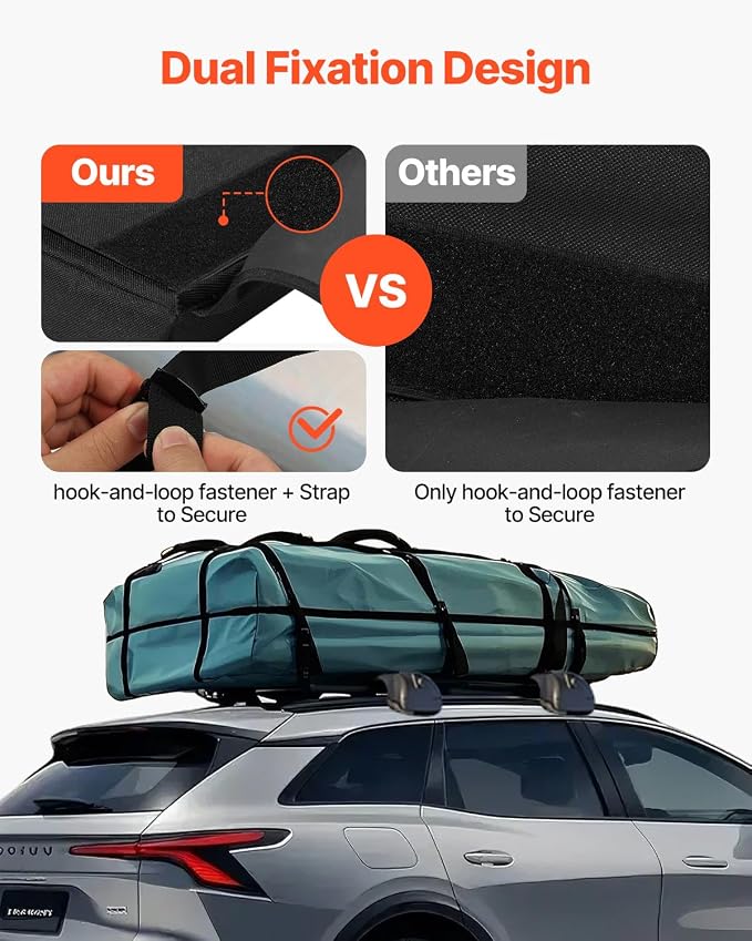 VEVOR Soft Roof Rack Pads, 28" Universal Car Roof Rack Pads for Various Crossbars, 88LBS Load Capacity Luggage Kayak Carrier with 2 Tie Down Straps for SUPs Canoes Snowboards Paddle Boards
