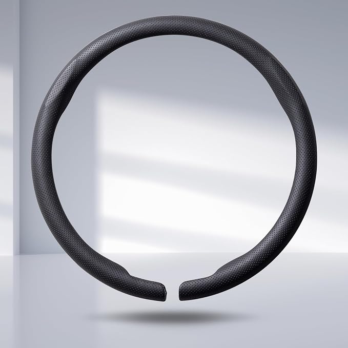 Steering Wheel Cover Thin Car Steering Wheel Accessories Universal Snap On Protector, Black