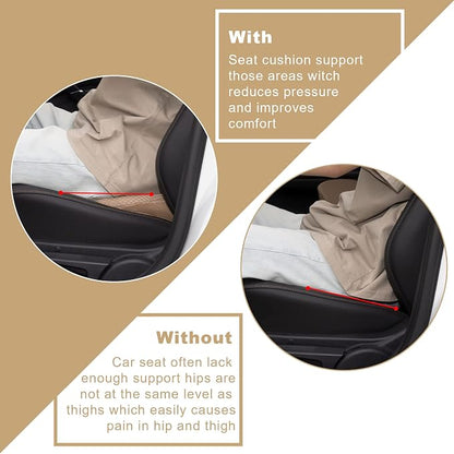 Livtribe Car Seat Cushion - Memory Foam Car Seat Pad - Sciatica & Lower Back Pain Relief - Car Seat Cushions for Driving - Road Trip Essentials for Drivers(Beige)