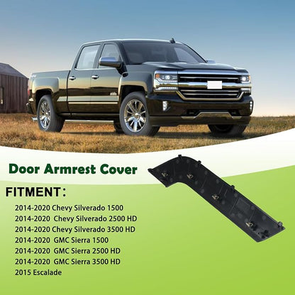 Door Armrest Cover Trim Front Left Driver Side Door Panel Arm Rest Bezel Synthesis Gray Compatible with 2014-2020 Chevrolet Chevy Silverado GMC Sierra Replaces 23291504