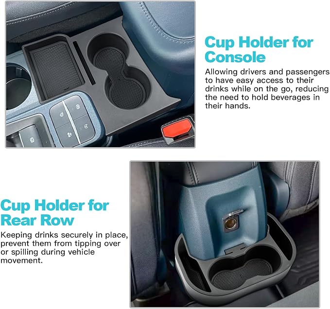 CDEFG 2022-2024 Maverick Car Cup Holder Organizer for Maverick Center Console CupHolders Expander Fit for First Row and Second Row 2022 2023 2024 Maverick Pickup Truck Interior Accessories, 2PCS