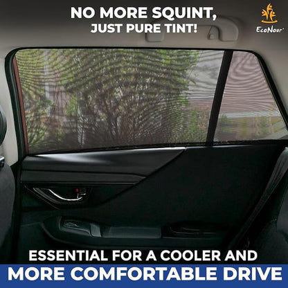 EcoNour Car Window Screen for Ford F-150 (2021-2026) 2 Pack | Breathable Mesh Camping Window Covers | 100% Protection from Bugs, Mosquito & UV | Baby Safe Privacy Blackout Net | Car Accessories