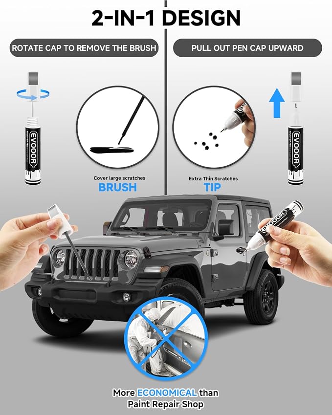 PDN Sting Gray Touch Up Paint Compatible with JeepExact Match 2 in 1 Touch up Paint for Chips and Nicks Repair