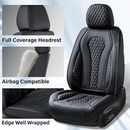 Coverado Seat Covers, Car Seat Covers Front Seats, Black Car Seat Cover, Waterproof Car Seat Covers, Car Seat Cushion, Front Car Seat Covers Leatherette Car Seat Protector Universal Fit Most Cars