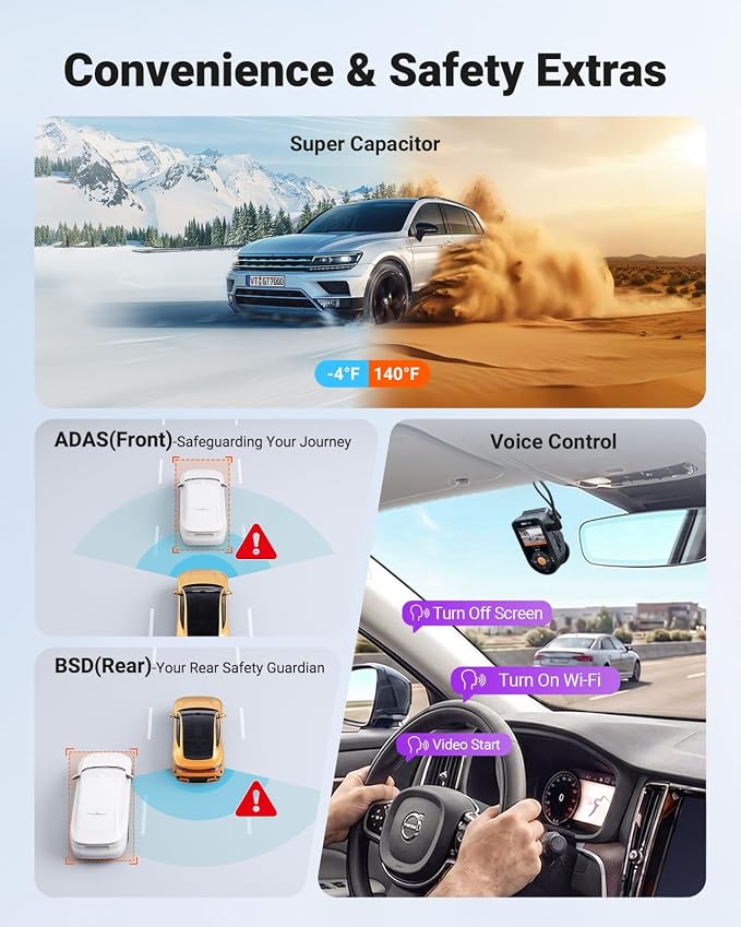 Vantrue S1 Pro Max Dash Cam 4K+2.5K Front and Rear, Dual STARVIS 2, Dual HDR, PlatePix Night Vision, 5GHz WiFi, GPS, Voice Control, 24/7 Parking Mode, 1TB Support (RC18)