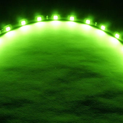 SOCAL-LED LIGHTING 30cm 12" Green Flexible LED Strips High Power Bright 5050 12 SMD Car DRL Under Dash Accent Light, Waterproof, Cuttable, Pack of 2