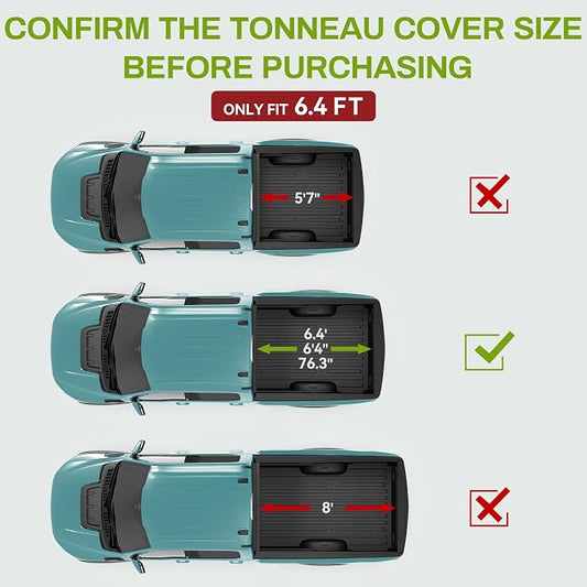 AUTOSAVER88 FRP Hard Tri-fold Truck Bed Tonneau Cover Compatible with Dodge Ram 1500 2002-2026 (Classic & New), Fit for Dodge Ram 2500 3500 2003-2026 6.4ft Bed Without Rambox
