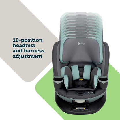 Safety 1st Turn and Go 360 ST 360 Rotating Car Seat, SafetySwivel, SecureTech Installation, All-in-One Convertible Car Seat, 3-in-1 Rear-Facing, Forward-Facing, Booster, 5-100 lbs, Seafoam Mist