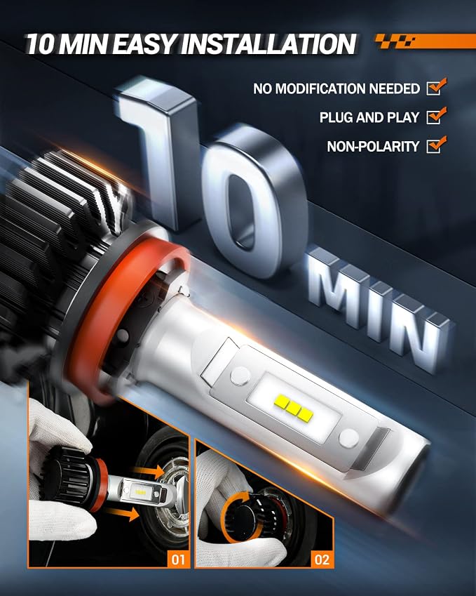 SEALIGHT H11/H9/H8 and 9005/HB3 Fog Light Bulbs Combo, 9005 H11 Fog Bulbs with Cool White, Plug and Play, Pack of 4