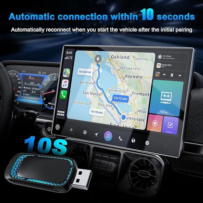 Android Auto Wireless Adapter and Wireless Carplay Adapter 2024 Upgrade,Plug & Play Apple Carplay Dongle Converts Factory Wired to Wireless CarPlay Adapter for iPhone with USB-A to USB-C/USB-A Cable