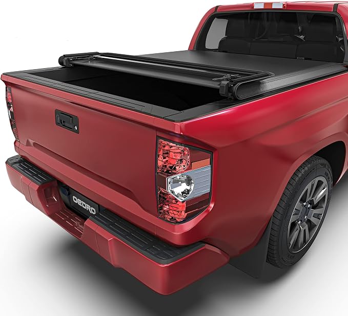 OEDRO Soft Quad Fold Truck Bed Tonneau Cover Compatible with 2022 2023 2024 2025 2026 Toyota Tundra(Excl.Trail) 6.5 ft Bed with Deck Rail System