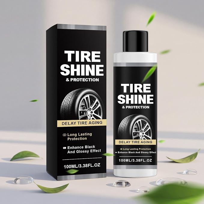Tire Shine Restorer, Tire Care System Set, 100ml Quick Dry Long Lasting Rubber Protection Design Kit, Compact Auto Detailing Style Formula, Gloss Tires Finish Style Agent, Tires Shine for SUV Use