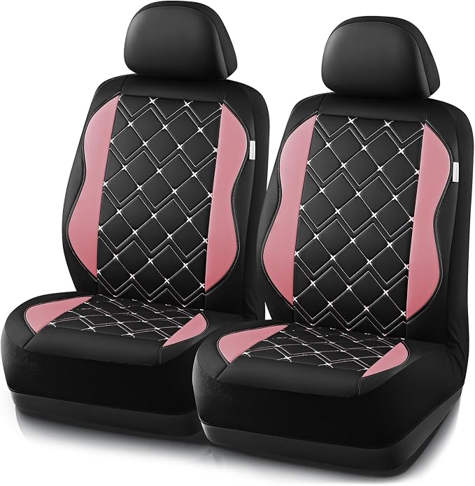 Road Comforts Seat Covers, Premium Leather Car Seat Covers Front Seat for Women Girls,Airbag Compatible, Automotive Seat Covers Universal Fit Most Cars,Vans,Truck,SUV