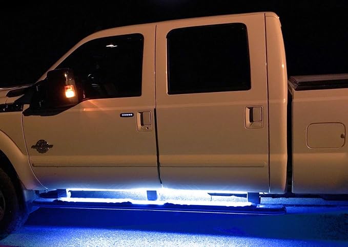 iJDMTOY 40-Inch 63-SMD Flexible LED Running Board/Side Step Lighting Kit Compatible with Ford GMC Chevy Dodge Toyota Nissan Honda Truck SUV, Ultra Blue