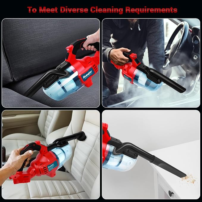Cordless Vacuum Compatible with Milwaukee 18V Battery, 5 in 1 Handheld Electric Vacuum with 400W Powerful Motor, 46 CFM Portable Hand Vacuum for Home Pet Hair, Car (NO Battery)