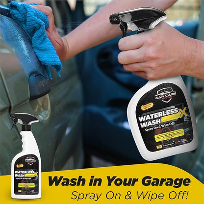 Waterless Wash X-Car Detailing, 128 oz Concentrate | No Water Necessary, Quick Detailer for Any Vehicle, Spray On & Wipe Off, Use in Garage, at Work, or Anywhere
