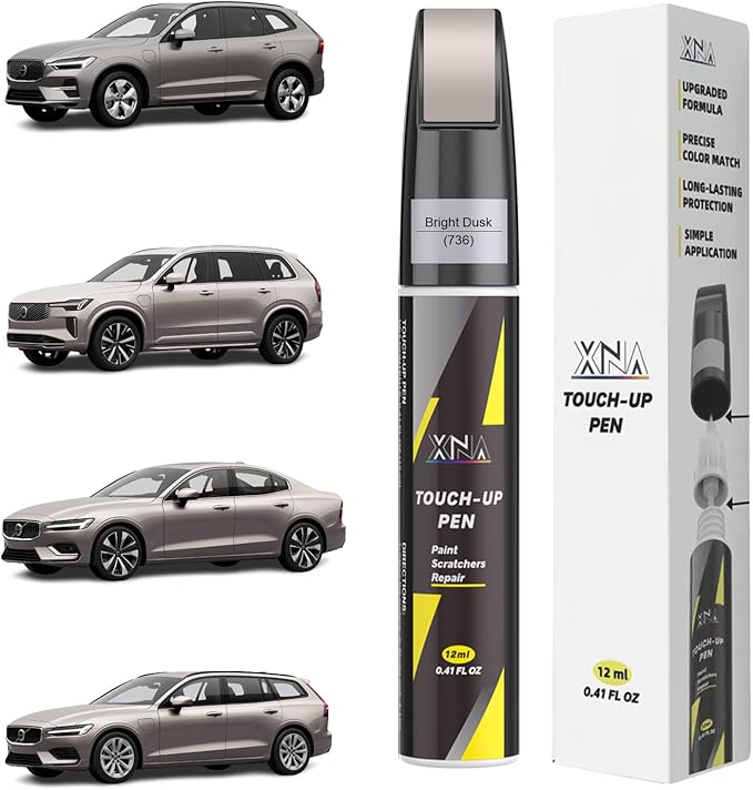 XNA Bright Dusk(736) for Volvo Touch Up Paint, Car Scratch Remover for Nicks and Chips Repair, 2-In-1 Quick & Easy Fix Car Scratch Repair Kit with Exact Color-Matched
