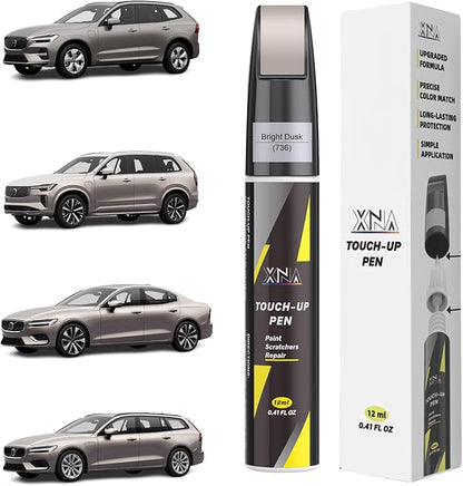 XNA Bright Dusk(736) for Volvo Touch Up Paint, Car Scratch Remover for Nicks and Chips Repair, 2-In-1 Quick & Easy Fix Car Scratch Repair Kit with Exact Color-Matched