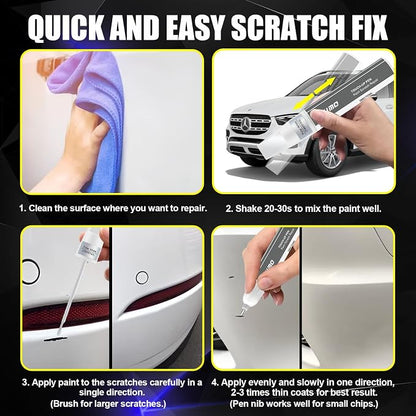KIKIMO for Mercedes-Benz Touch Up Paint(Black/Jet Black(040/9040)), Car Paint Repair Kit for Mercedes-Benz, 2 In 1 Scratches Repair with Pen Tip and Brush, Color-Matched for Quick & Easy Fix
